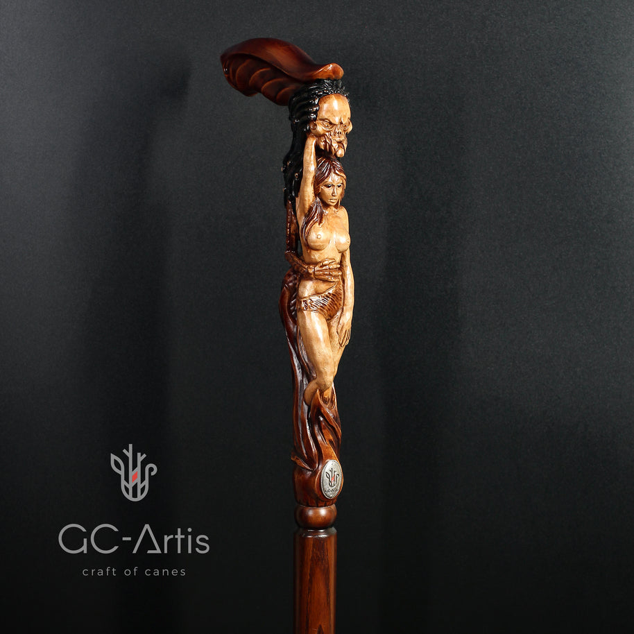 Monster wooden walking cane stick hiking Staff - GC-Artis Walking Sticks Canes