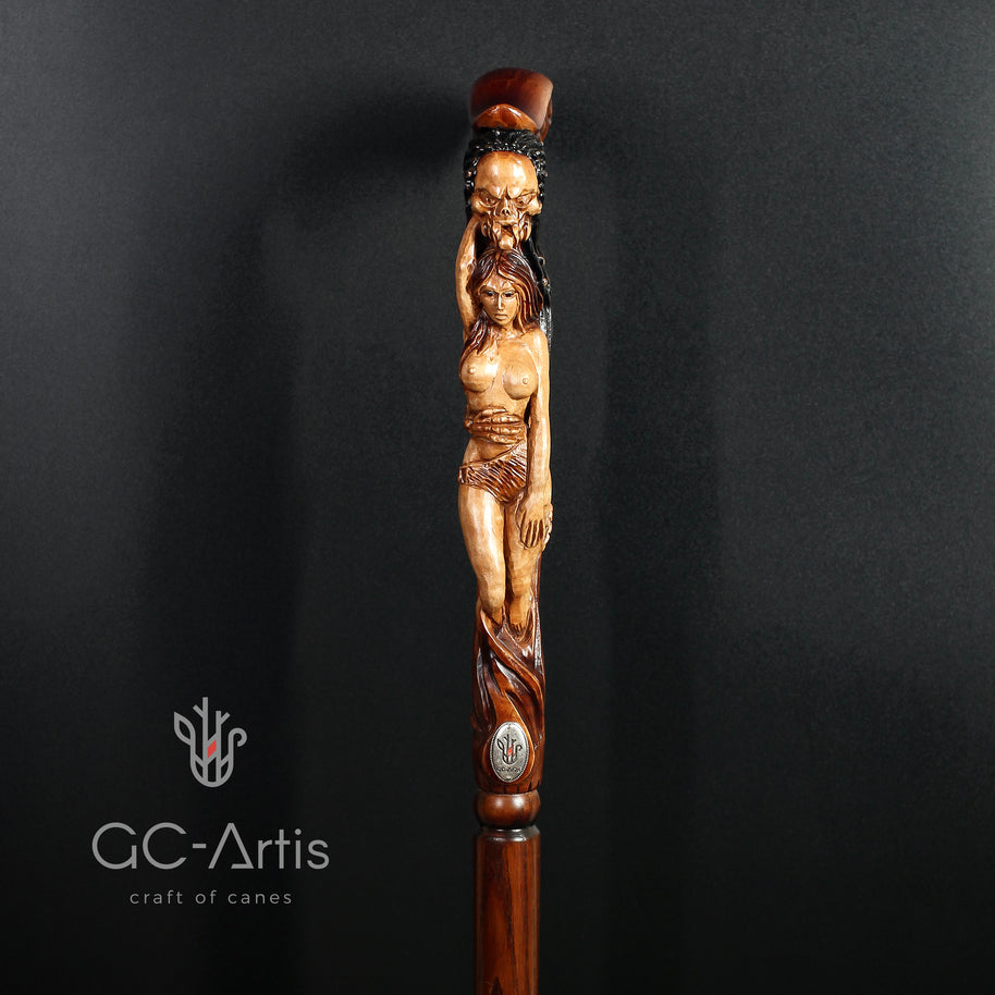 Monster wooden walking cane stick hiking Staff - GC-Artis Walking Sticks Canes