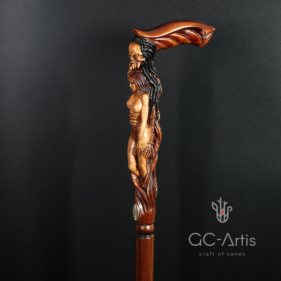 Monster wooden walking cane stick hiking Staff - GC-Artis Walking Sticks Canes