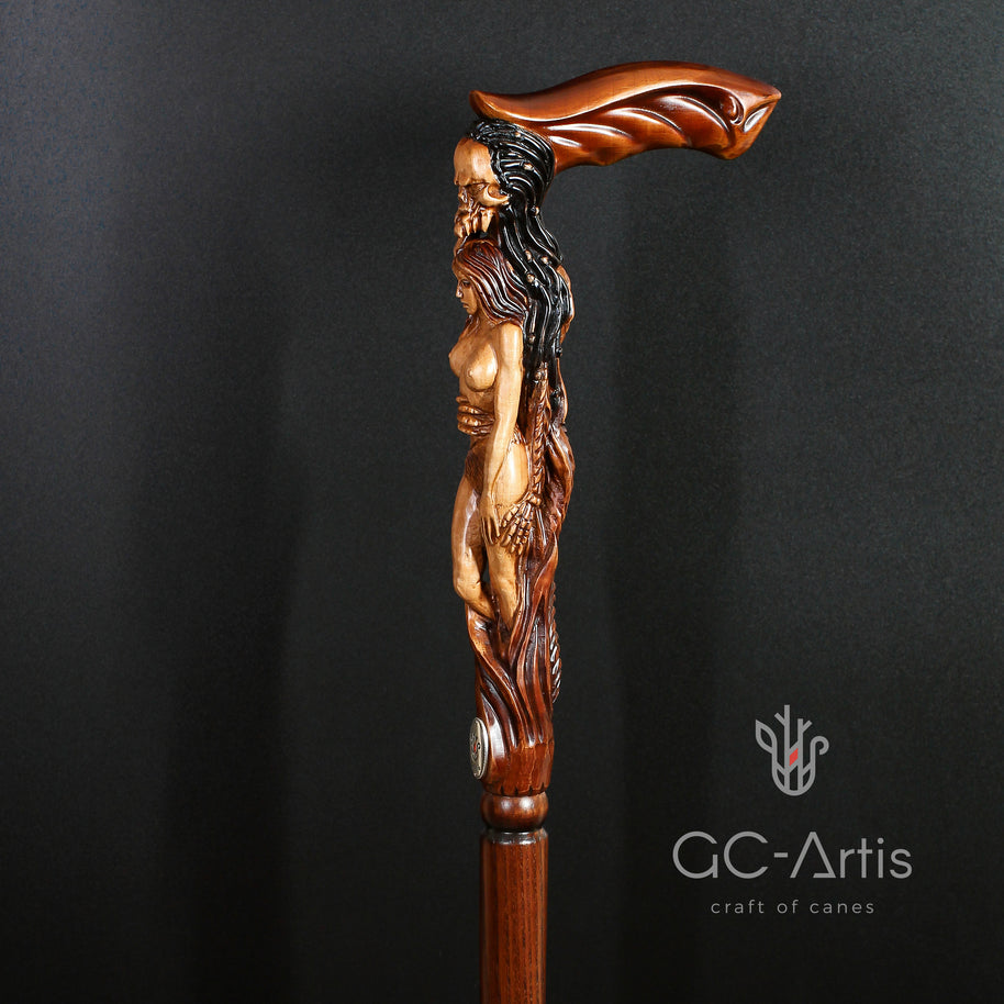 Monster wooden walking cane stick hiking Staff - GC-Artis Walking Sticks Canes