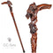 She Bear Hand carved Walking Stick Cane Dark Wood