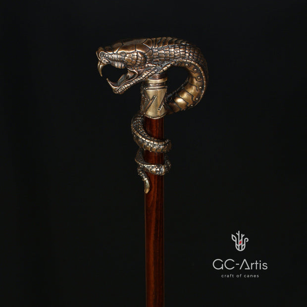 Collectible Dragon Snake Bronze Walking Stick Cane Brass Casted Artisan - GC-Artis Walking Sticks Canes