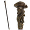 Pirate Captain with Monkey Bronze collectible walking stick - GC-Artis Walking Sticks Canes