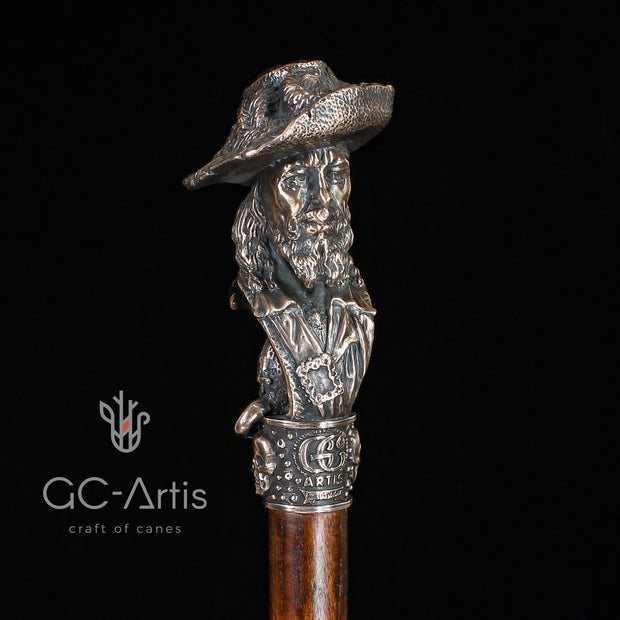 Pirate Captain with Monkey Bronze collectible walking stick