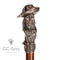 Pirate Captain with Monkey Bronze collectible walking stick