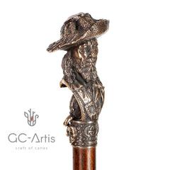 Pirate Captain with Monkey Bronze collectible walking stick