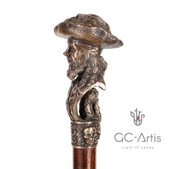Pirate Captain with Monkey Bronze collectible walking stick