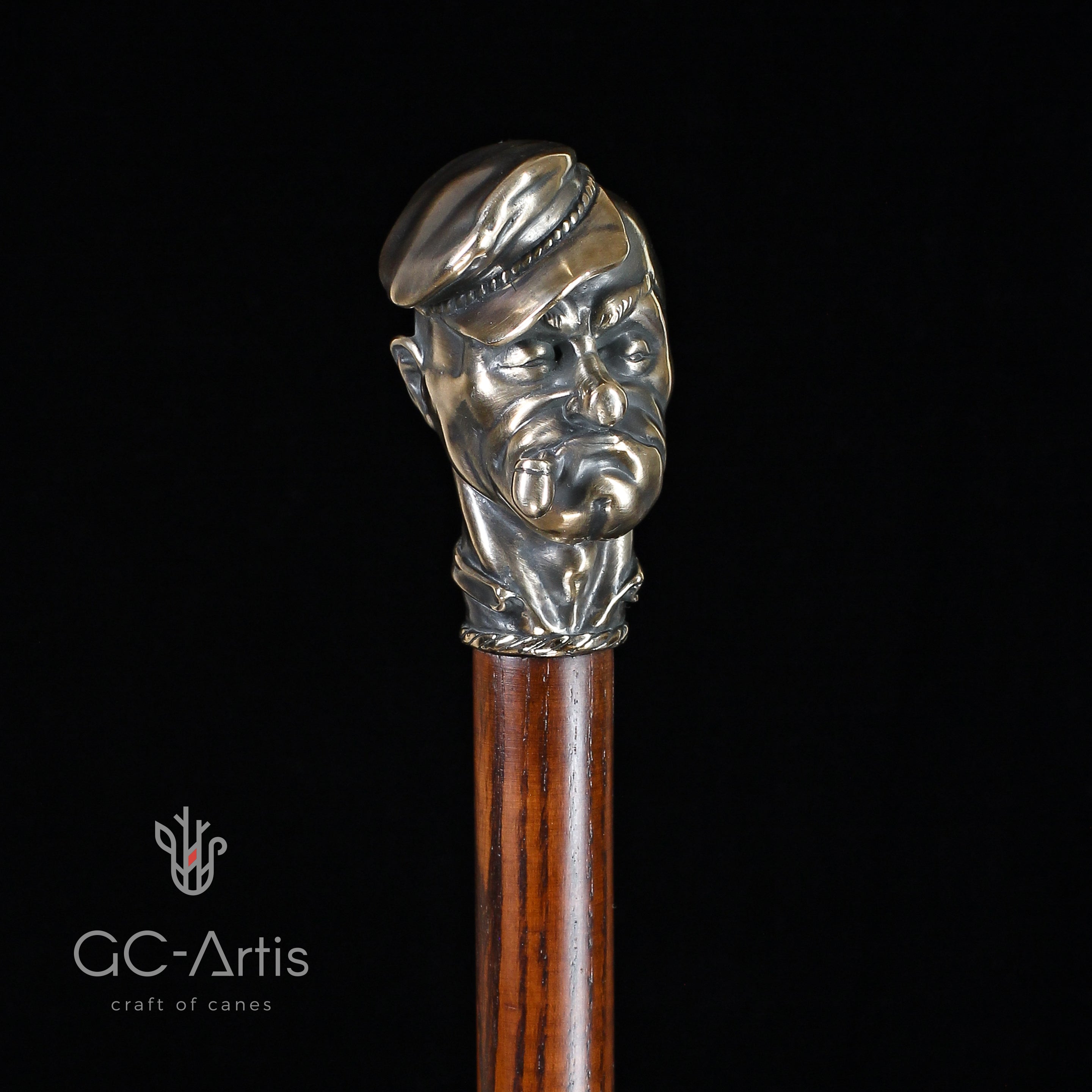 POPEYE the SAILOR Solid Bronze Brass Walking Cane Stick