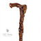 Wooden walking cane stick Ram Skull & Owl bird