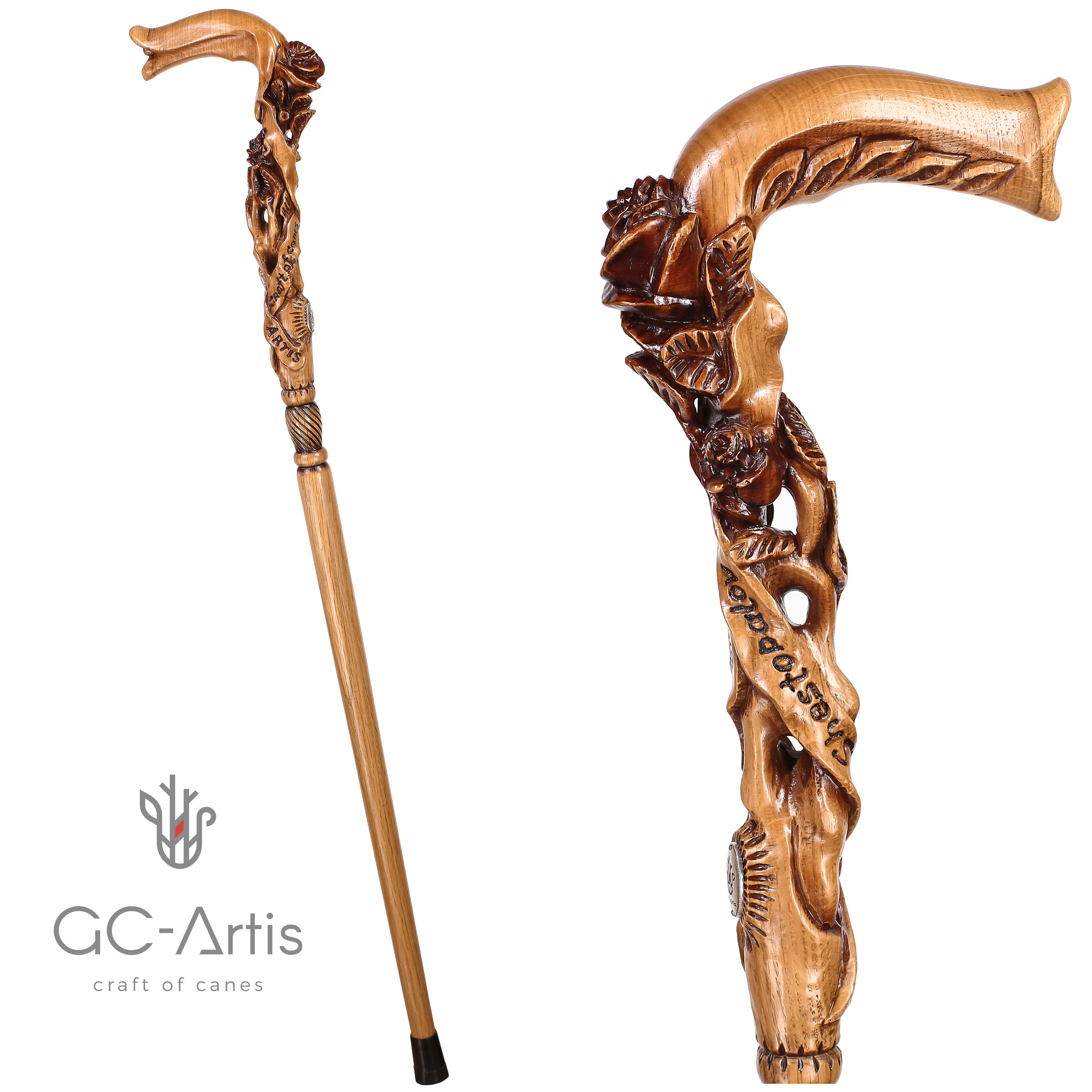 Classic Floral Carved Cane by Heritage Canes