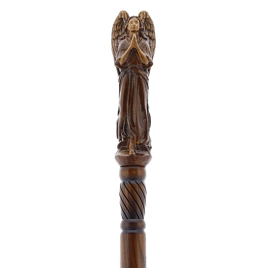 Canne de marche en bois pour femme Ange en prière