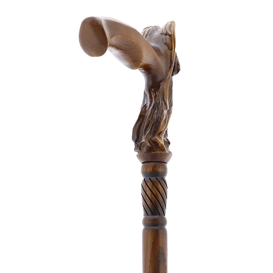 Жіноча дерев'яна палиця-тростина, що молиться, з ангелом