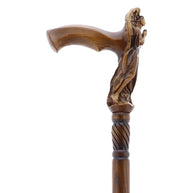 Жіноча дерев'яна палиця-тростина, що молиться, з ангелом