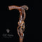 COBRA Snake with SKULL Cane Walking Stick Dark Wooden