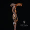 COBRA Snake with SKULL Cane Walking Stick Dark Wooden