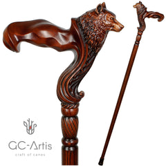 Wolf Cane wooden walking stick - GC-Artis Walking Sticks Canes