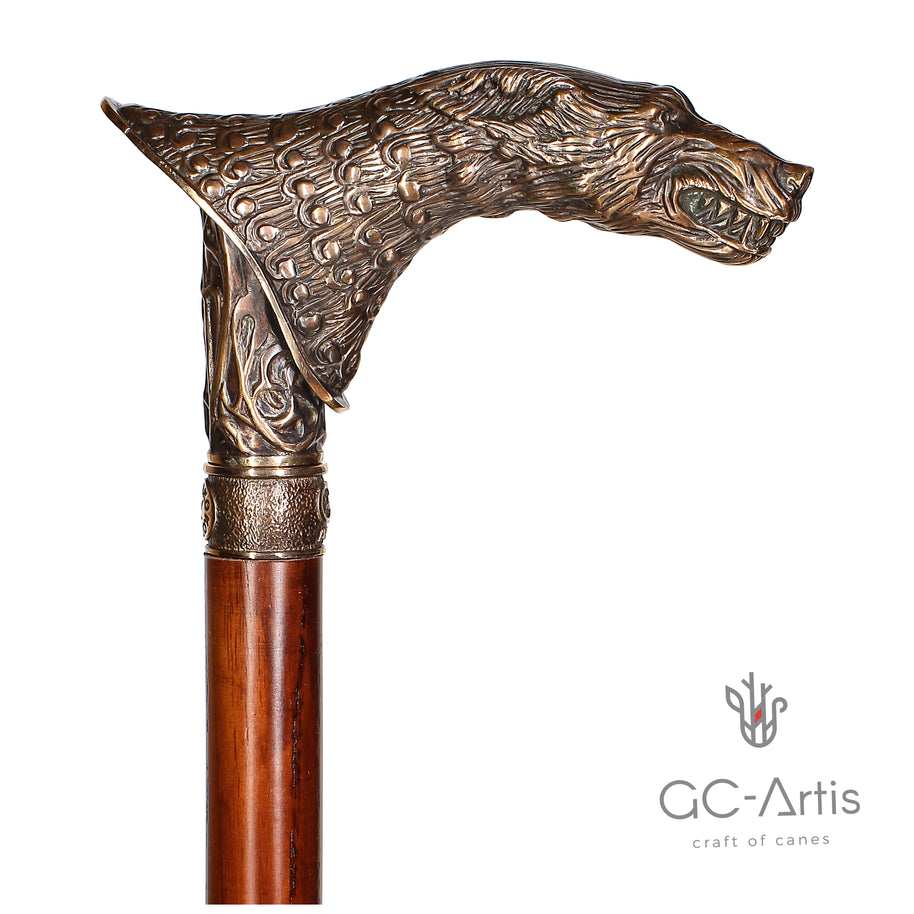 Canne WerWolf en bois et bronze