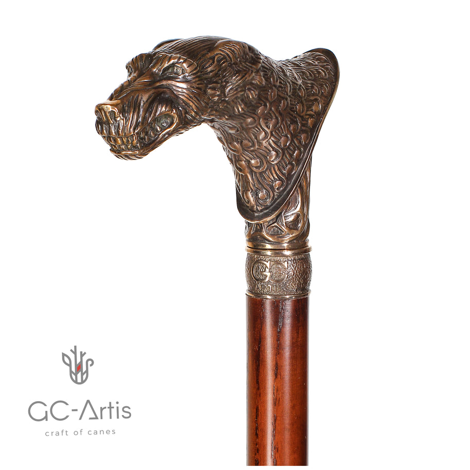 Canne WerWolf en bois et bronze