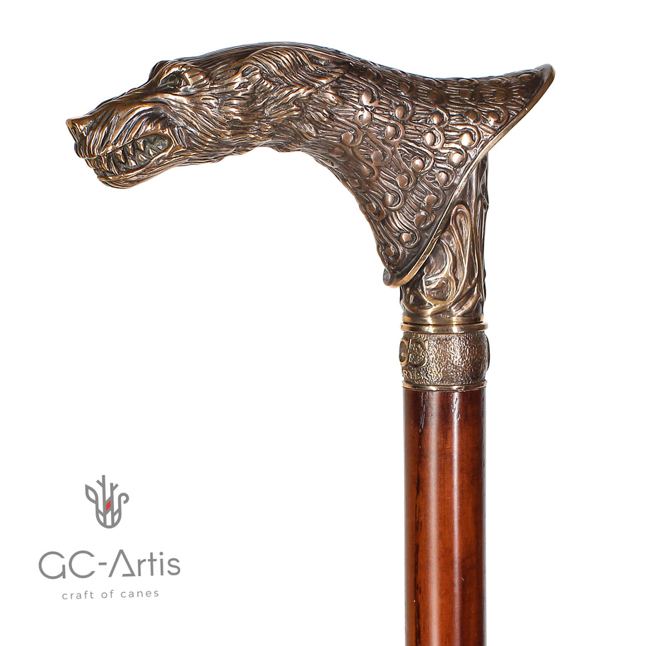 Canne WerWolf en bois et bronze