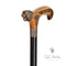 Wolf Head Bronze & Wood Walking Cane Stick