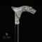 Wolf Wolfman Bronze Silver Plated Walking Stick Cane