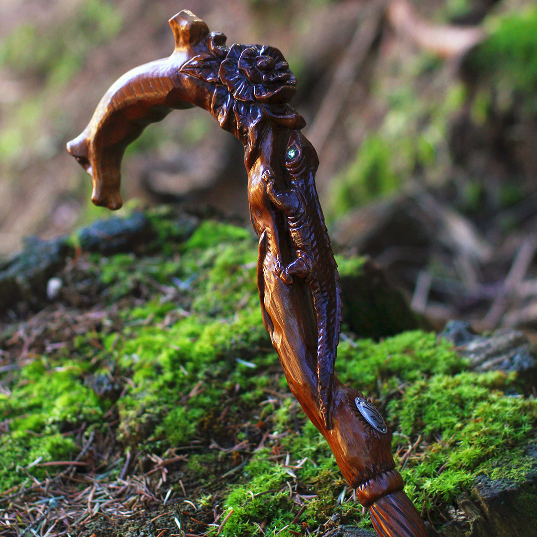 Жіноча палиця ручної роботи Lizard & Flower