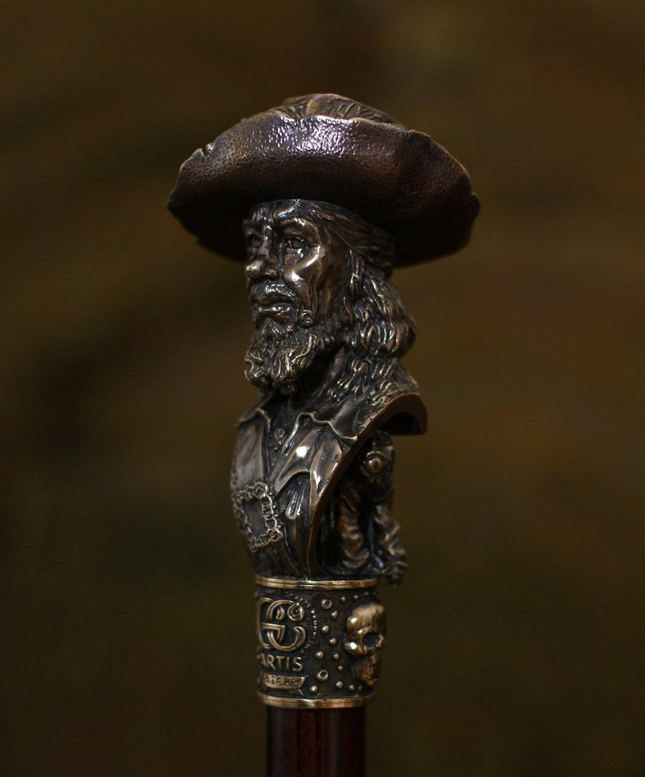 Pirate Captain with Monkey Bronze collectible walking stick - GC-Artis Walking Sticks Canes