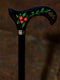 Hand Painted Black walking stick cane Artist fill Flowers - GC-Artis Walking Sticks Canes