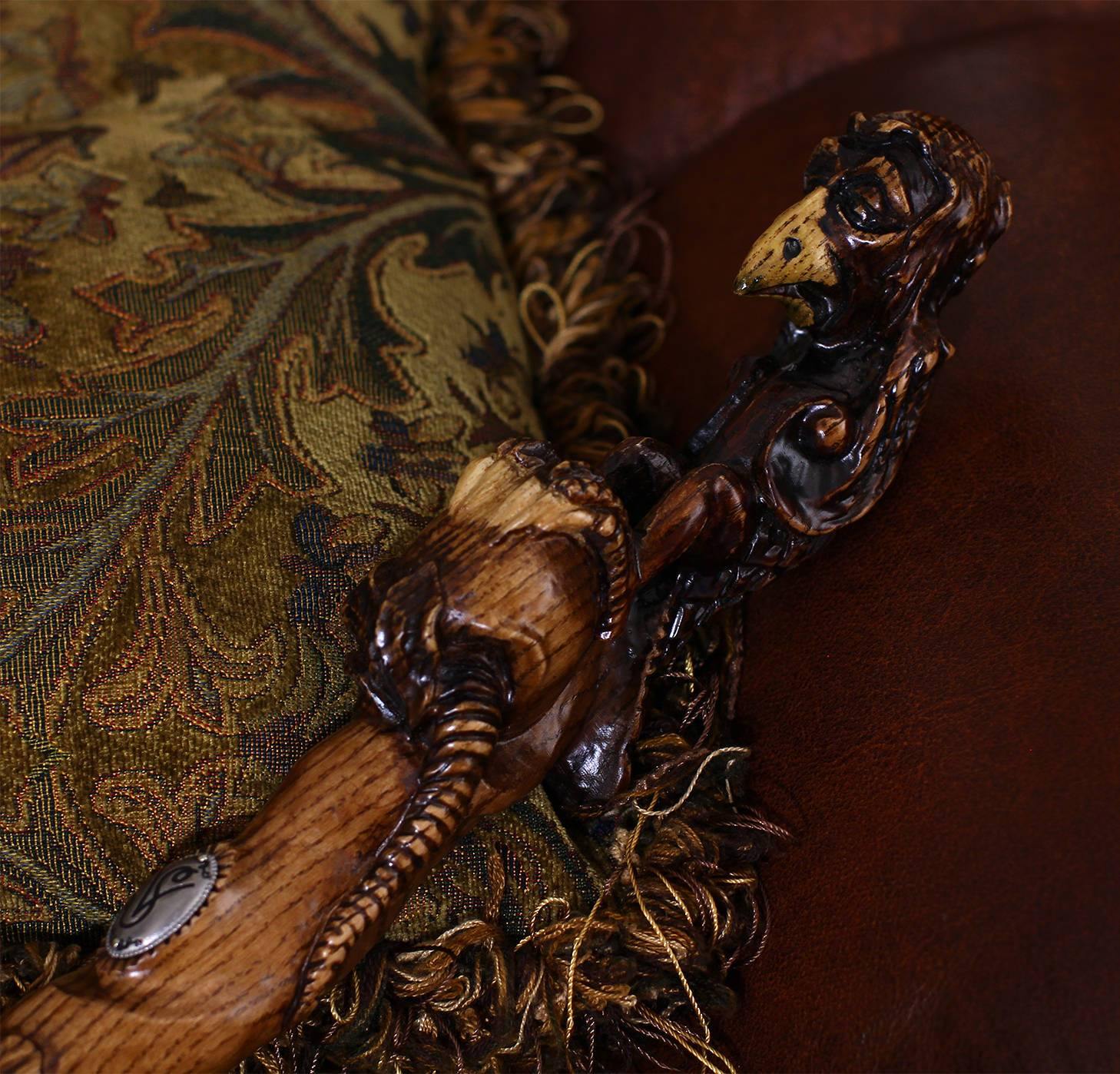 Sad Griffin Totem Extra long wooden walking stick cane Hiking staff - GC-Artis Walking Sticks Canes