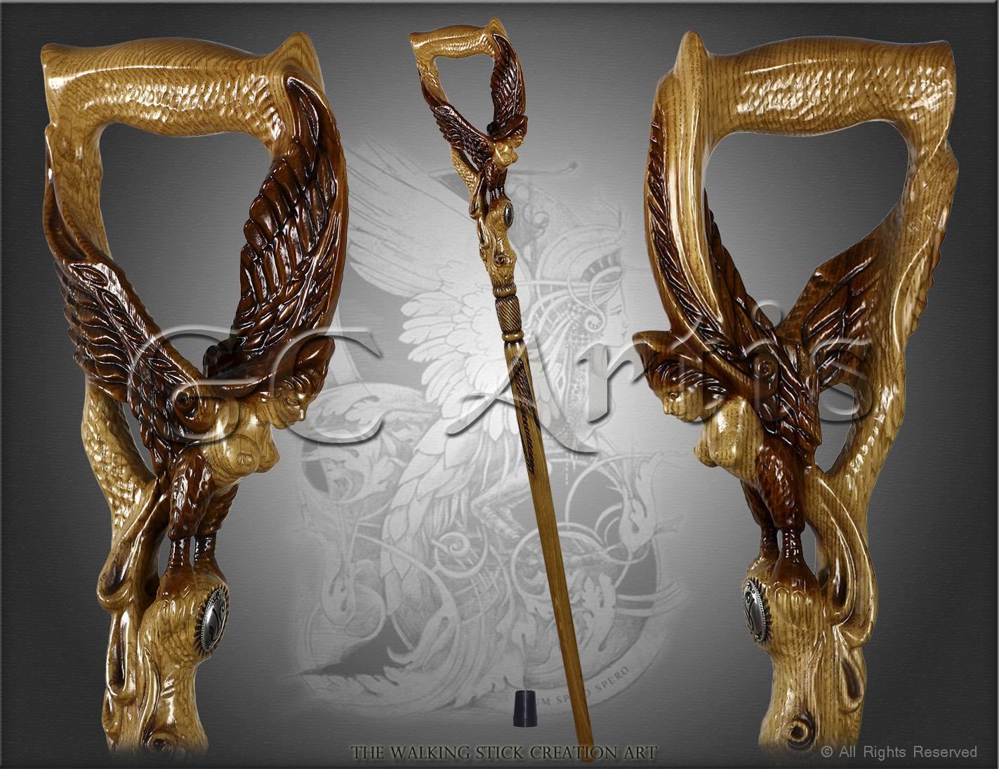 Gamayun Garpia Paradise BIRD Cane walking stick - GC-Artis Walking Sticks Canes