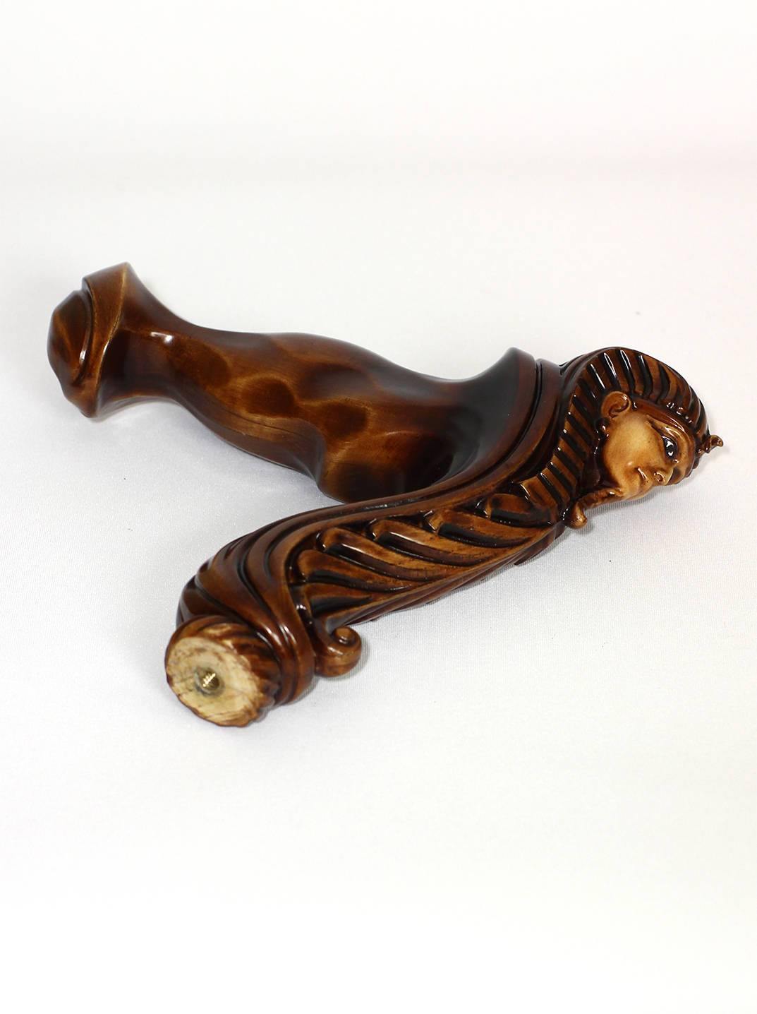 Ergonomical Handle! Wooden Walking Cane Stick Carved Egypt Pharaoh - GC-Artis Walking Sticks Canes