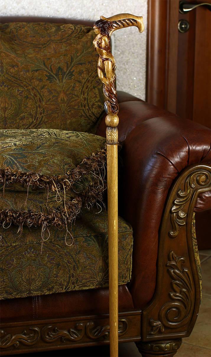 Forest Fairy Sexy Girl Wooden Walking stick Cane - GC-Artis Walking Sticks Canes