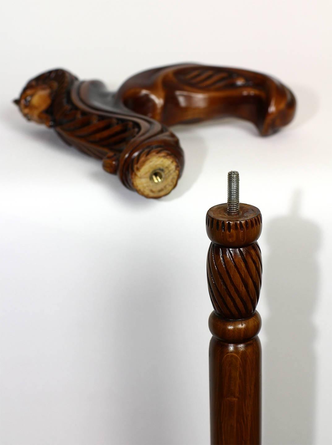 Ergonomical Handle! Wooden Walking Cane Stick Carved Egypt Pharaoh - GC-Artis Walking Sticks Canes