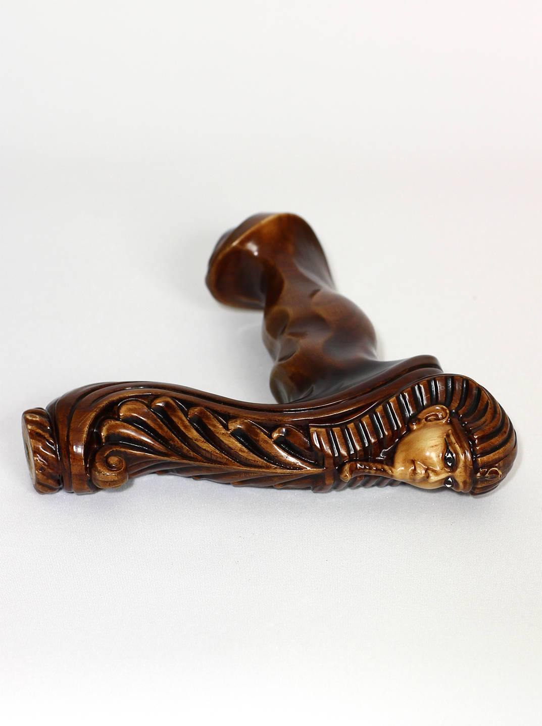 Ergonomical Handle! Wooden Walking Cane Stick Carved Egypt Pharaoh - GC-Artis Walking Sticks Canes