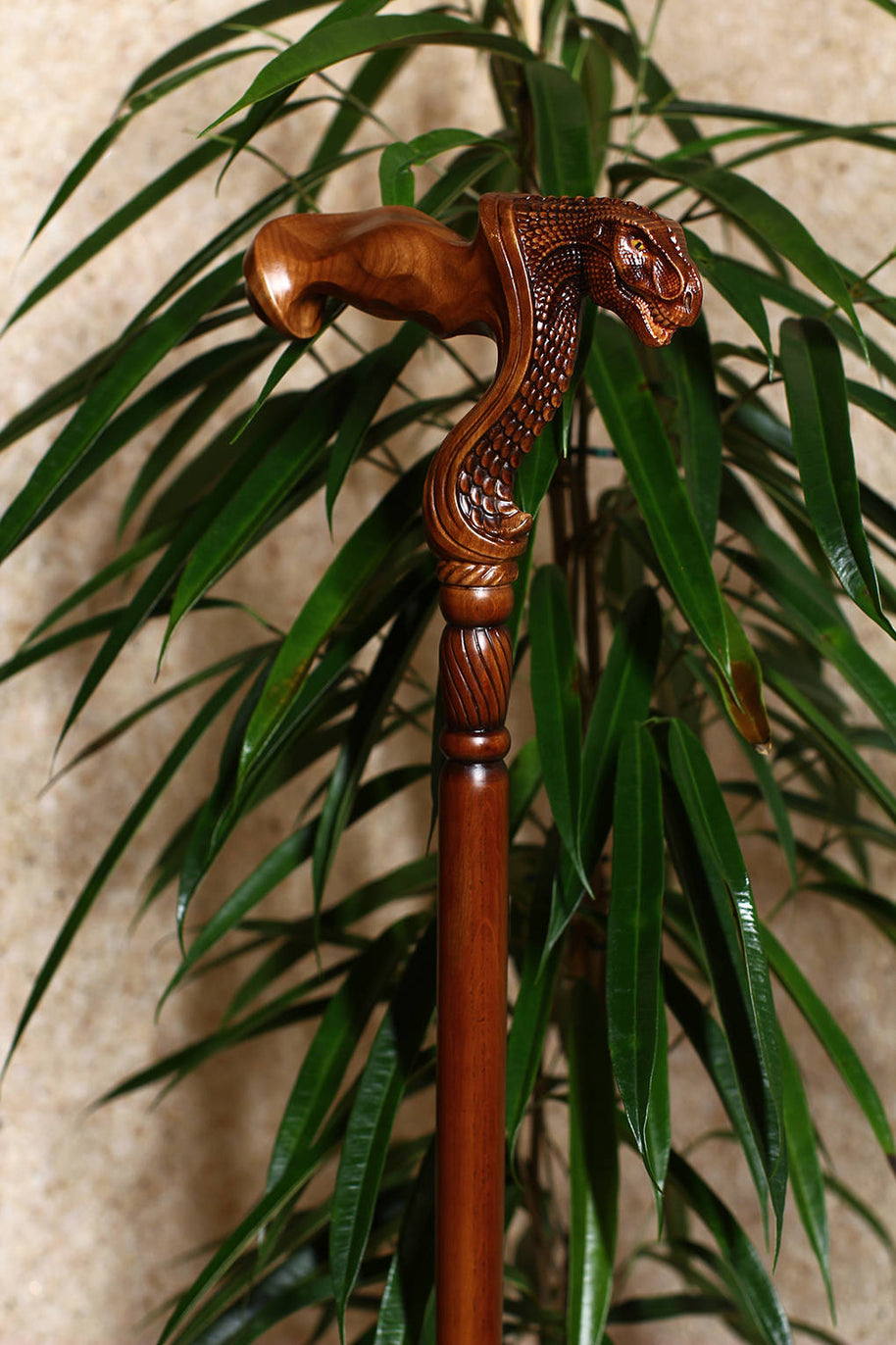 T-Rex Dinosaur Head - Ergonomical Handle Walking Stick Cane Wooden - GC-Artis Walking Sticks Canes
