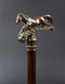 Walking Stick Cane Horse Solid Bronze & wood classic vintage style - GC-Artis Walking Sticks Canes