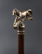 Walking Stick Cane Horse Solid Bronze & wood classic vintage style - GC-Artis Walking Sticks Canes