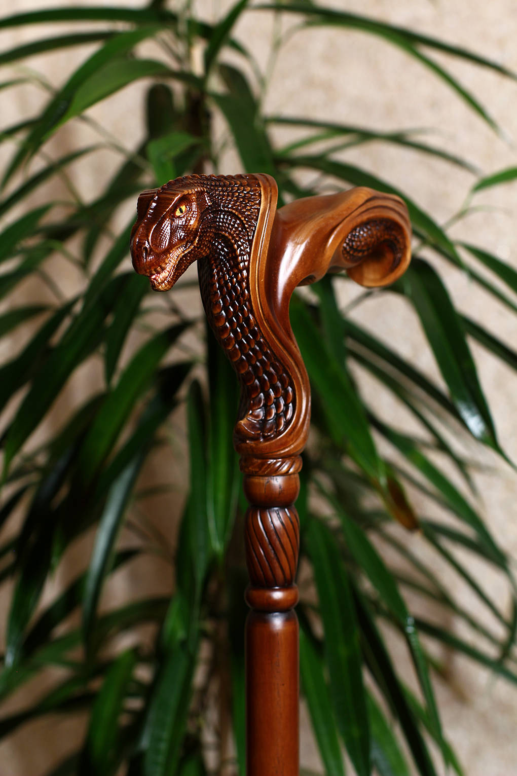 T-Rex Dinosaur Head - Ergonomical Handle Walking Stick Cane Wooden - GC-Artis Walking Sticks Canes