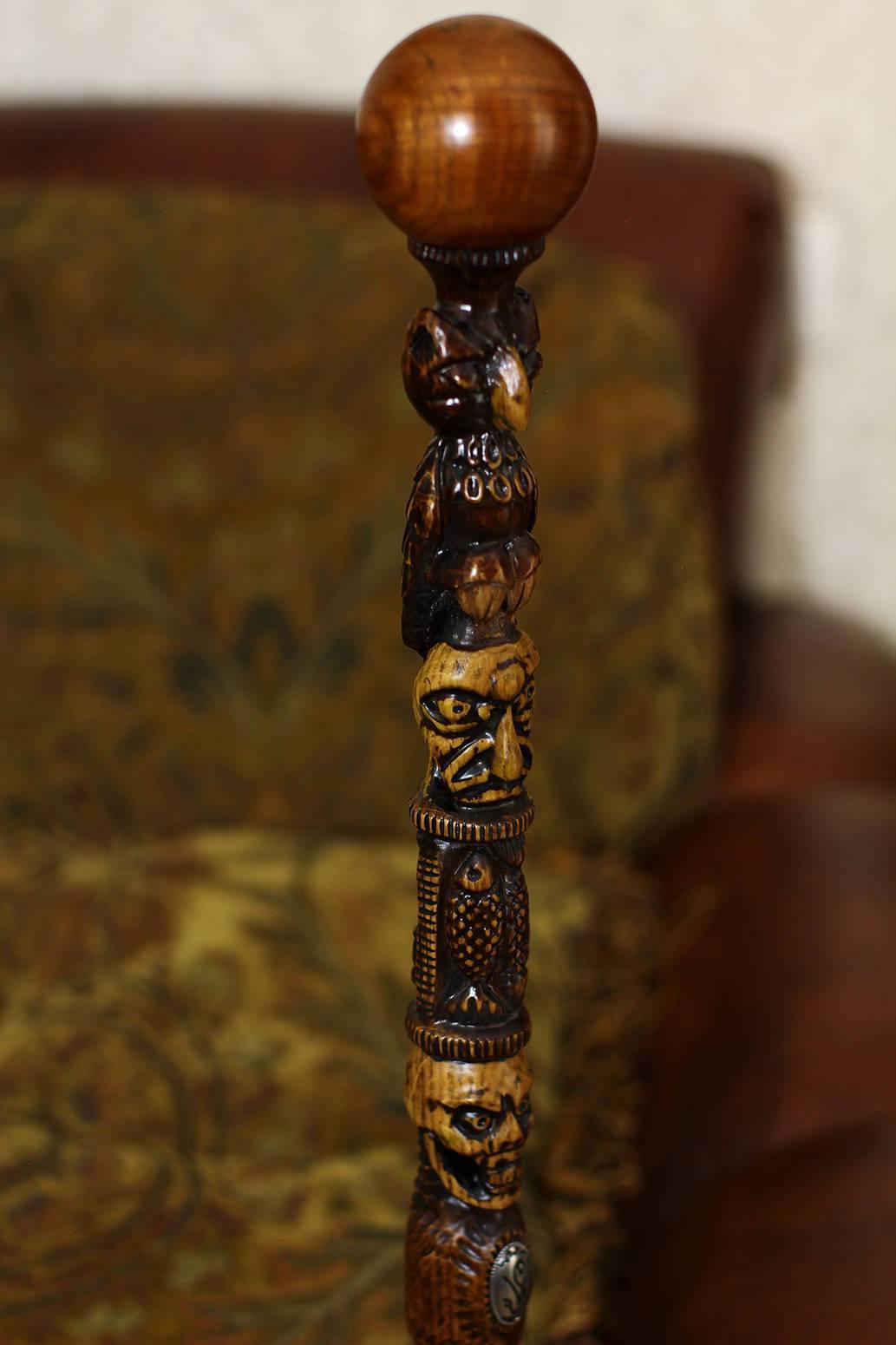 OWL & Skull Walking Cane Hiking Stick Staff Trekking Pole - GC-Artis Walking Sticks Canes