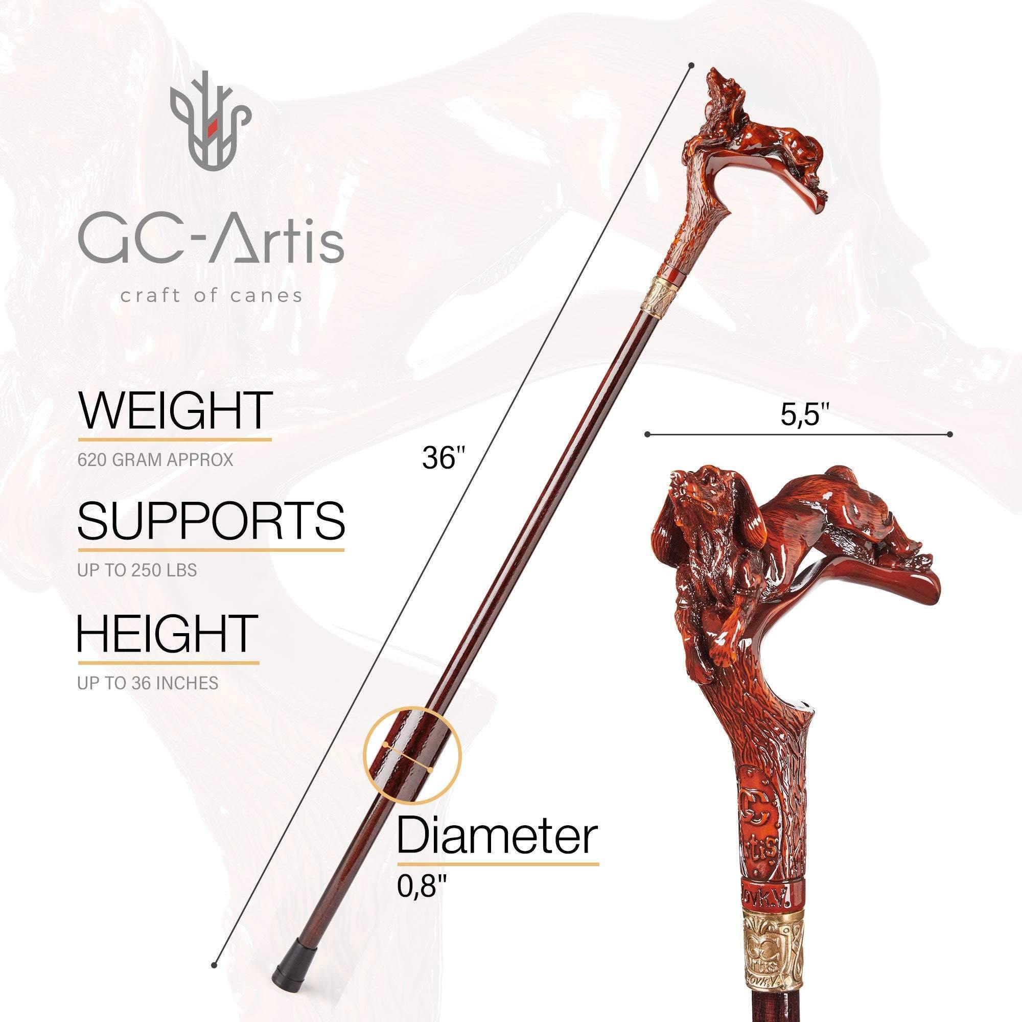 Spaniel Dog Walking Stick Cane - GC-Artis Walking Sticks Canes