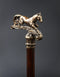 Walking Stick Cane Horse Solid Bronze & wood classic vintage style - GC-Artis Walking Sticks Canes