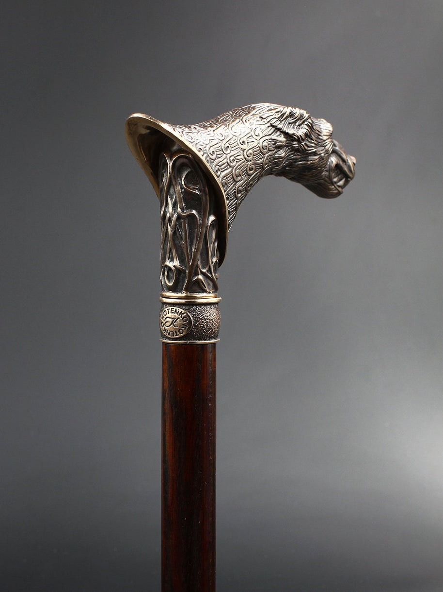 WerWolf wood & Bronze Walking Stick Cane - GC-Artis Walking Sticks Canes