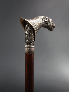 WerWolf wood & Bronze Walking Stick Cane