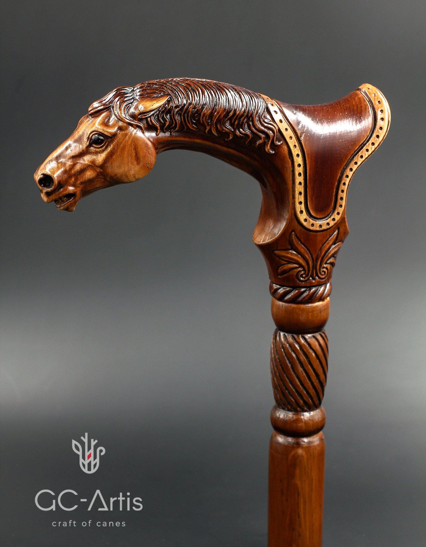 Wooden Cane Walking Stick Horse with Saddle - GC-Artis Walking Sticks Canes