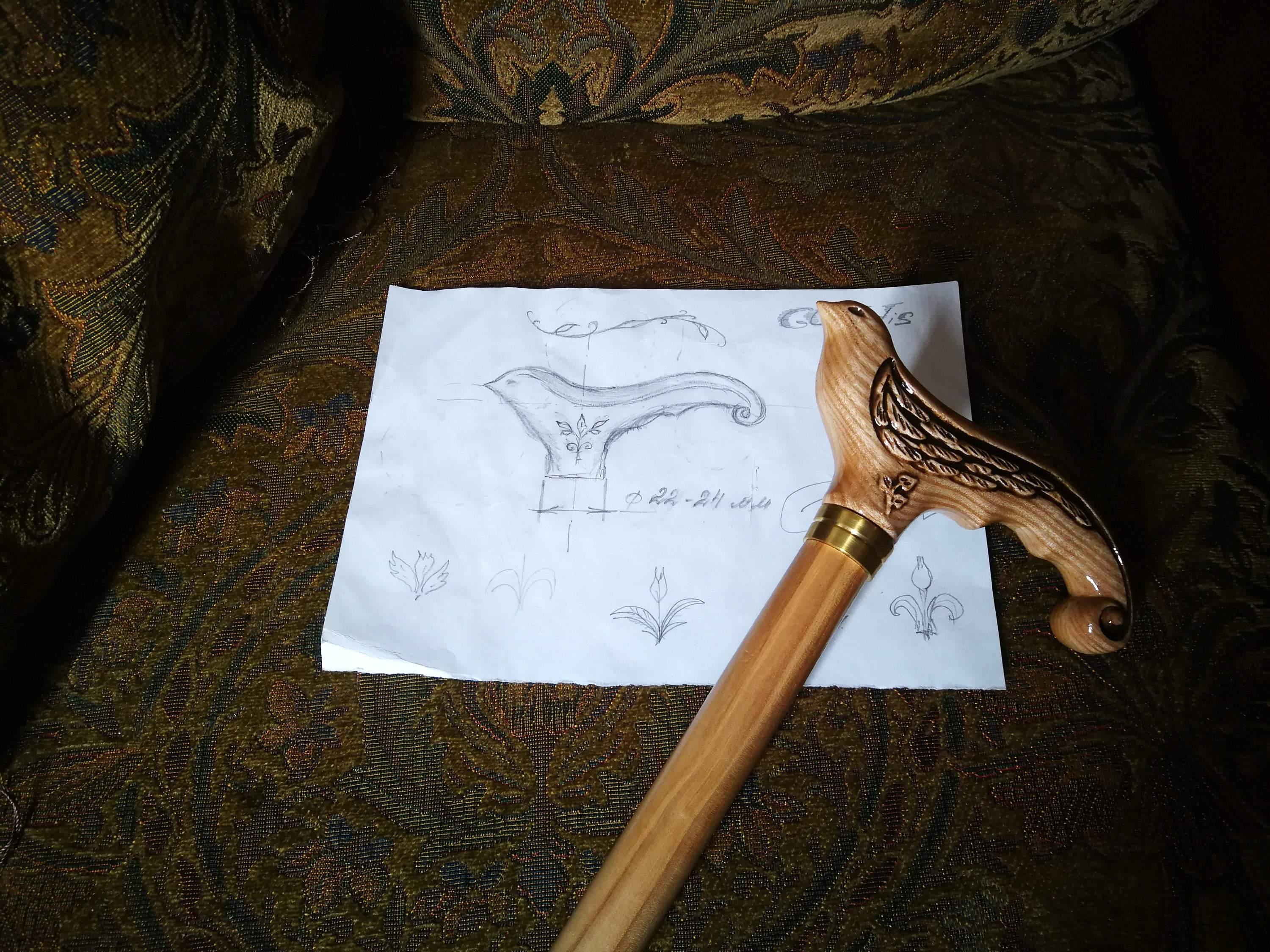 Swallow Bird Light Wooden Cane ladies walking stick - GC-Artis Walking Sticks Canes