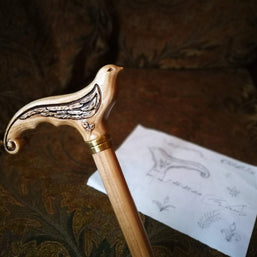 Swallow Bird Light Wooden Cane ladies walking stick - GC-Artis Walking Sticks Canes