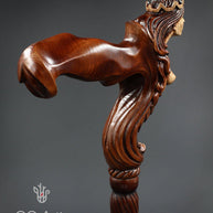 Ergonomic Palm Grip Handle Wooden Walking cane Fantasy Syren - GC-Artis Walking Sticks Canes