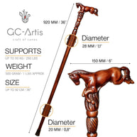 Wooden Cane Walking Stick Horse Springt - GC-Artis Walking Sticks Canes