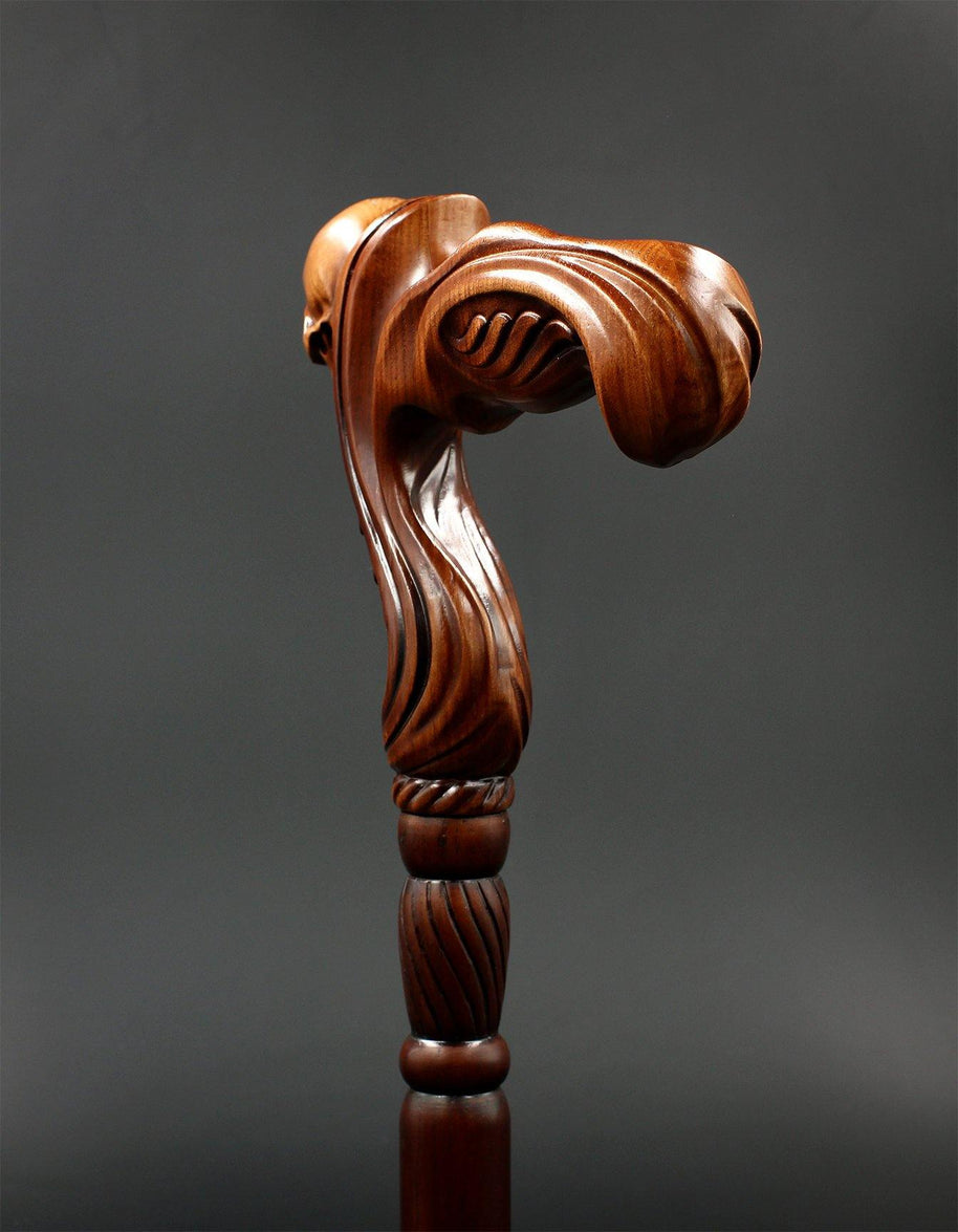 Skull Head Cane Wooden Walking Stick Anatomic Grip - GC-Artis Walking Sticks Canes