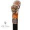 Wolf Head Bronze & Wood Walking Cane Stick - GC-Artis Walking Sticks Canes